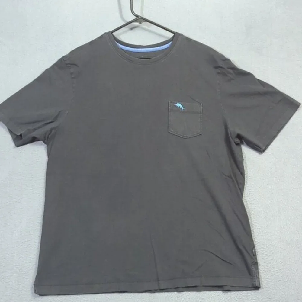 Tommy Bahama T-Shirt Men's L Black Pima Cotton  Short Sleeve Pocket Tee - Picture 2 of 9